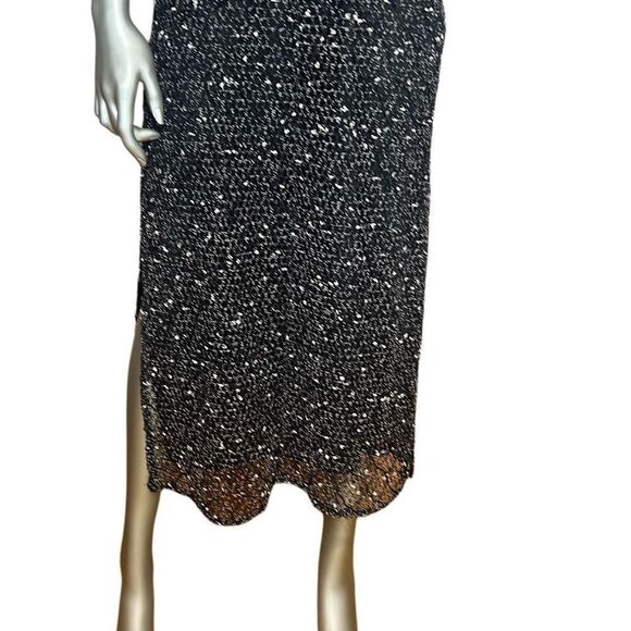 ZARA Black Mesh Slip Midi Dress Size S (003) - Picture 3 of 12